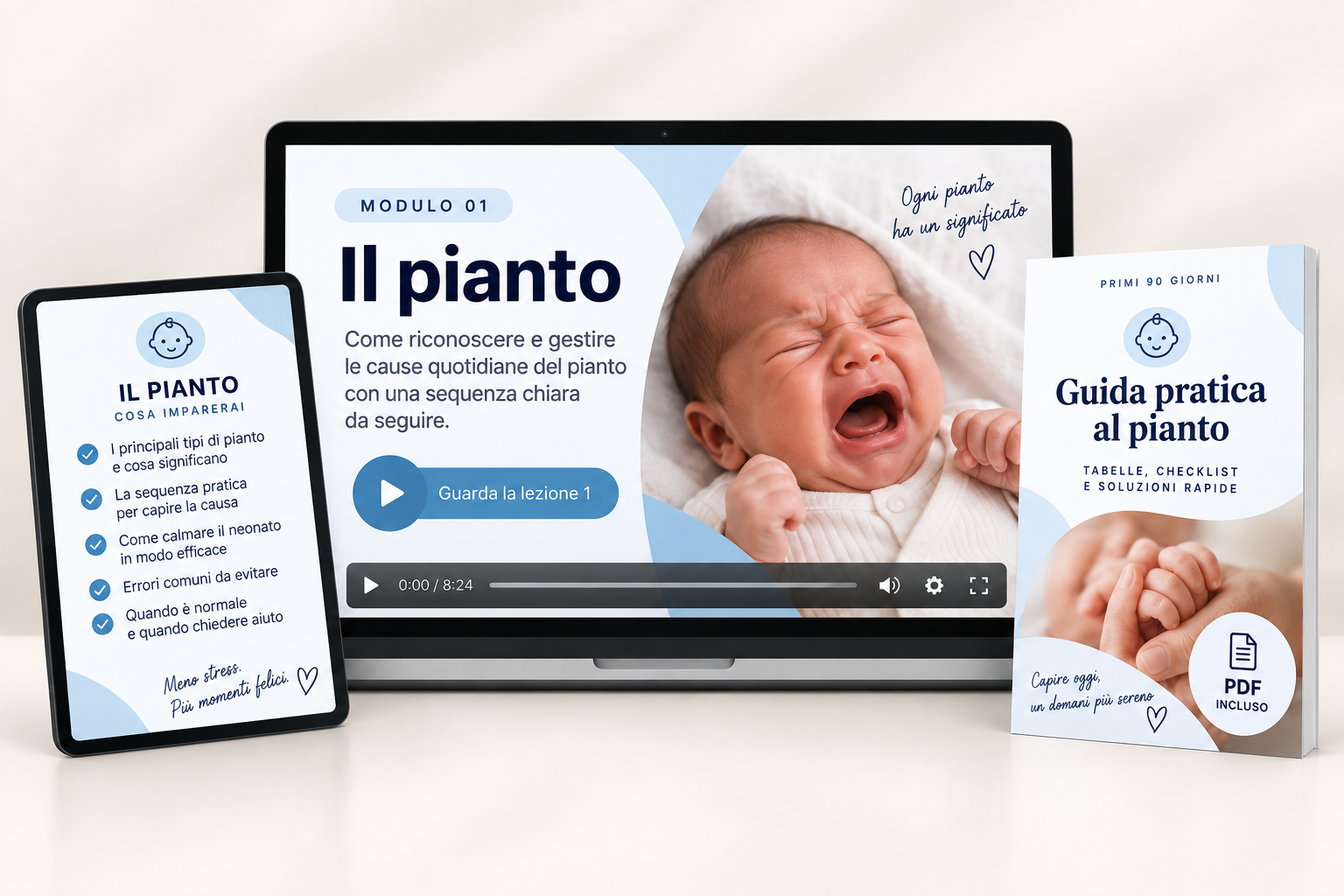 Mockup del corso Il pianto