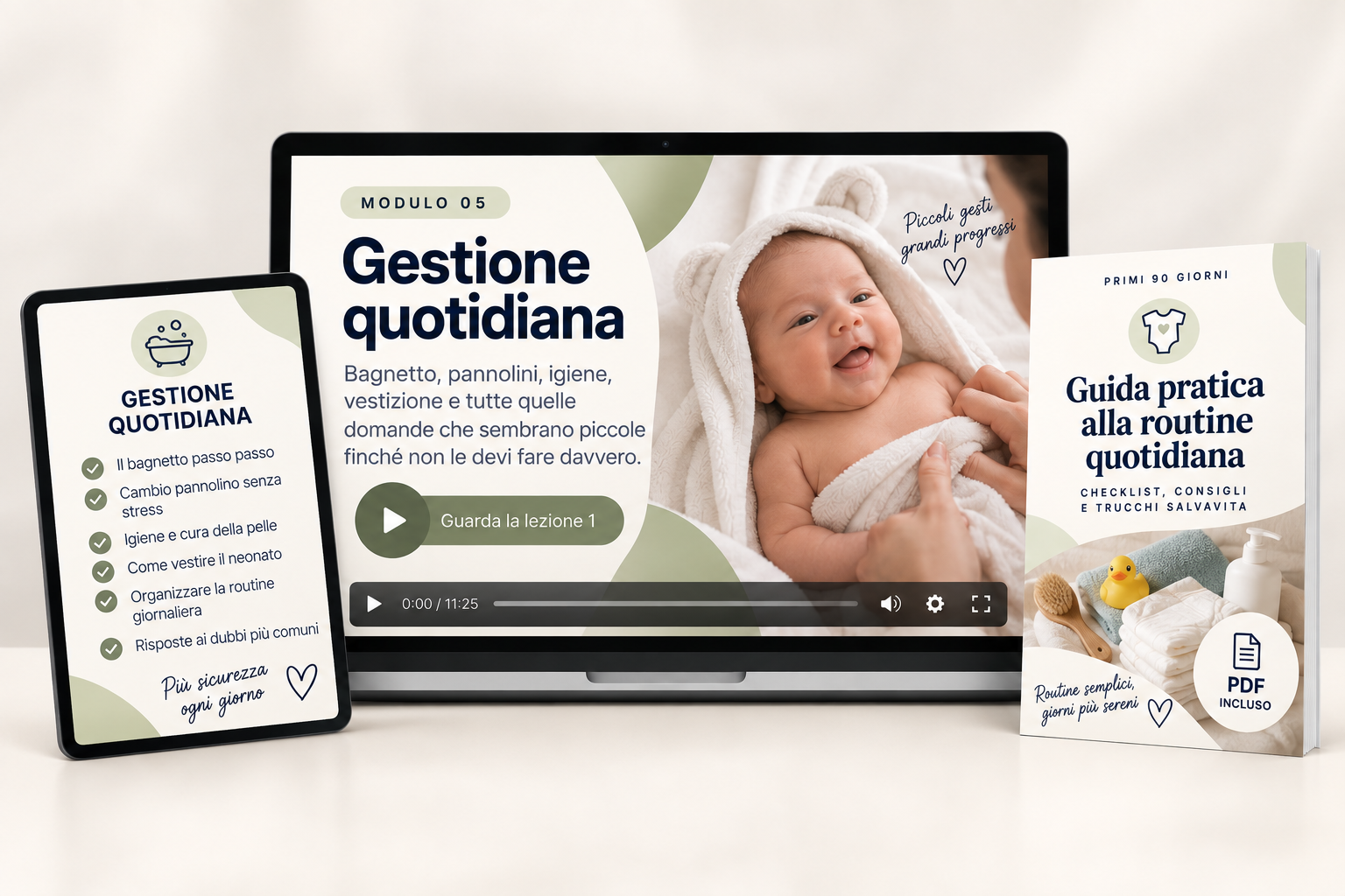 Mockup del corso Gestione quotidiana
